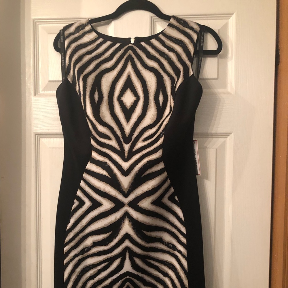 Zebra design sheath dress